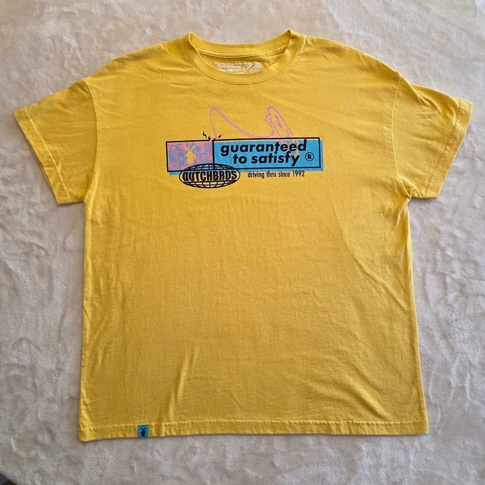 Dutch Bros Coffee Yellow Graphic Tee Medium Broista Streetwear Dutch Mafia